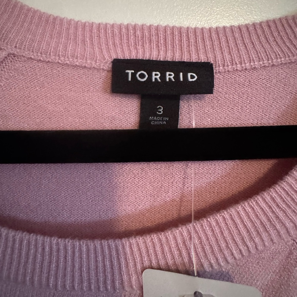 NWT Torrid Soft Pink Crew Neck Sweater - Picture 9 of 10